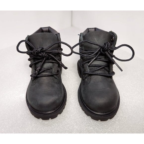 Toddler Timberland Waterproof 6" Premium Leather Black Nubuck Boots Sz 5 Medium - Picture 4 of 12
